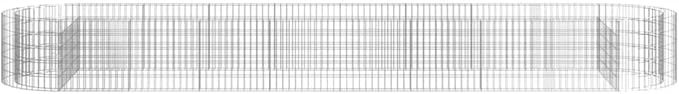 vidaXL Gabion Raised Bed in Weather-Resistant Galvanized Iron - Oval Shape Garden Border - Durable Outdoor Lawn Patio Flower Bed - Simple Assembly Required - Silver