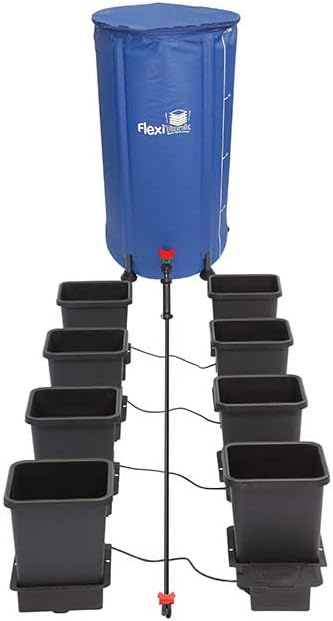 AutoPot 8 Pot System (3.9 Gallon Plastic Pots) (*Includes AIRBASES &amp AIRDOMES) Self-Watering Gravity-Fed Hydroponic System (8Pot - 3.9 Gallon - 25 Gallon FlexiTank)