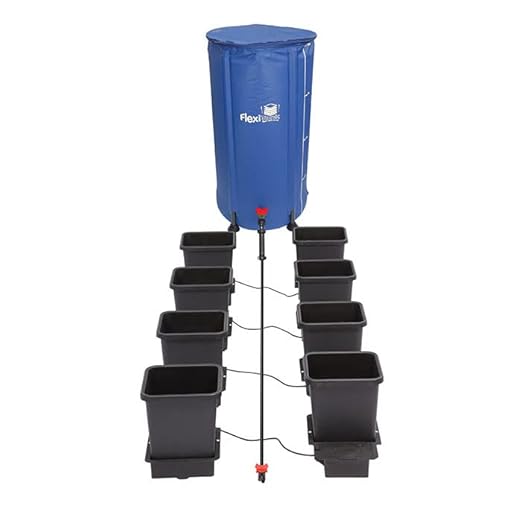 AutoPot 8 Pot System with 3.9 Gallon Plastic Pots and 25 Gallon FlexiTank - Self-Watering Gravity-Fed Hydroponic Systems (8Pot - 3.9 Gallon - 25 Gallon FlexiTank)