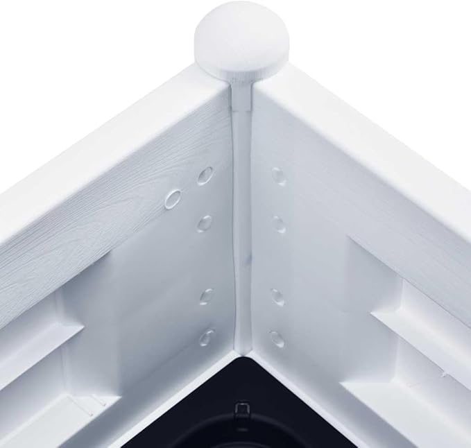 Raised Garden Bed White Polypropylene 39.4x16.9x13.8in Planter Box UV-Resistant Outdoor Indoor Elevated Planter for Vegetables Herbs Flowers