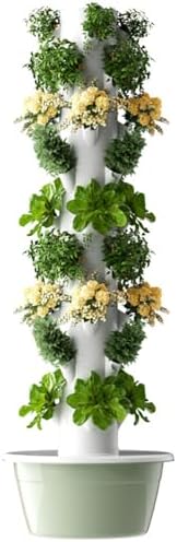 Vertical Hydroponic Tower System – 9-Layer Indoor &amp Outdoor Garden Kit for Growing Herbs Vegetables &amp Houseplants – Efficient Plant Germination &amp Farming Solution.