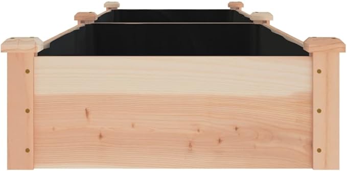 Light Brown Solid Fir Wood Garden Raised Bed 94.5x23.6x9.8 Inch Outdoor Planter for Vegetables Herbs Flowers Natural Finish