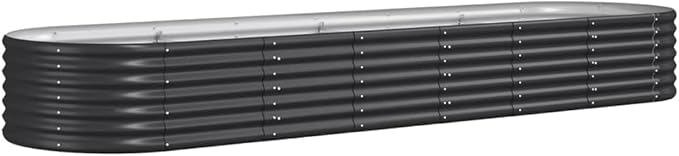 Garden Raised Bed Metal Galvanized Steel Large Planter Box for Outdoor Vegetable Flower Herb Planting - 116.5x31.5x14.2 Anthracite
