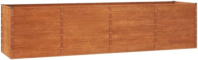 YAFF Large Corten Steel Garden Raised Bed Rusty Outdoor Metal Planter Weather-Resistant Vegetable Herb Flower Growing Box for Patio Balcony Backyard Landscaping