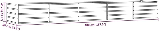 SKM Garden Raised Bed Rusty Corten Steel 157.5 x 31.5 x 17.7 in LargeBrown (Weight 41.93LBS)