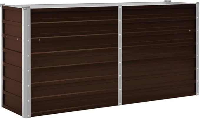 Raised Garden Beds Outdoor Balcony Planter Boxes Garden Raised Bed Brown 63x15.7x30.3 Galvanized Steel Suitable for Garden Terrace and Balcony planters