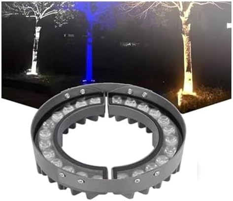 Outdoor Waterproof LED Ring Spotlight Lamp - High Brightness Sturdy Tree Light for Outdoor Use Ideal for Trees &amp Roman Columns (Green)