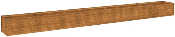 vidaXL Large Corten Steel Garden Raised Bed 189.8x19.7x14.2 in Durable Planter for Outdoor Veggie and Flower Gardening