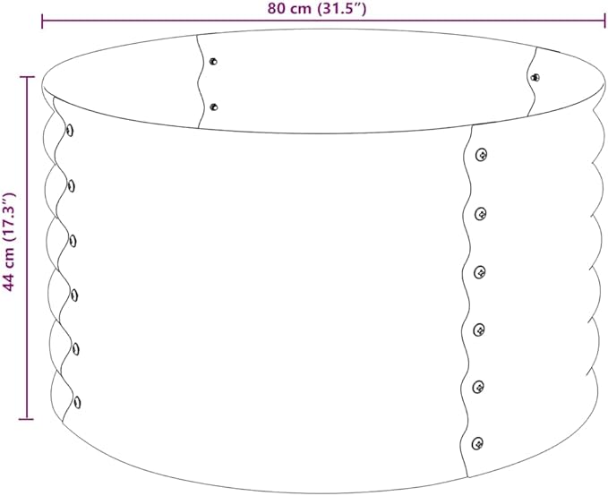 Steel Planter Raised Bed Metal Flower Box Planter Raised Beds Outdoor Garden for Planting Fruit 31.5x31.5x17.3 Gray -741