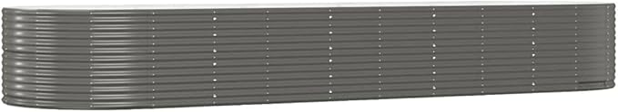 SKM Garden Raised Bed Gray 176x55.1x26.8 Powder-Coated Steel (28.92 KG/63.624 LBS)