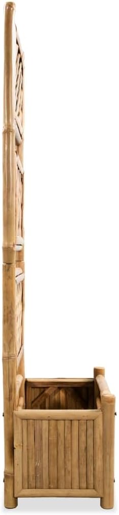 Garden Raised Bed with Trellis Bamboo 15.7 Garden Planter Large Flower Pots Large Planter Pot Outdoor Pots for Plants Porch Gardening Outdoor