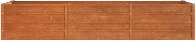 YAFF Garden Raised Bed Large Rusty Corten Steel 94.5x31.5x17.7 in Weathering Steel Planter Box Outdoor Durable Open Bottom for Vegetables Flowers Herbs Patio Garden