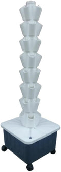 DIY Home Garden Balcony Vertical Tower Planter Detachable PP Colonization Cups Farm Greenhouse Hydroponic Grow System(White8th floor)