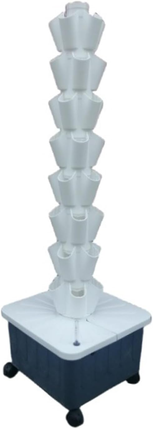 DIY Home Garden Balcony Vertical Tower Planter Detachable PP Colonization Cups Farm Greenhouse Hydroponic Grow System(White8th floor)