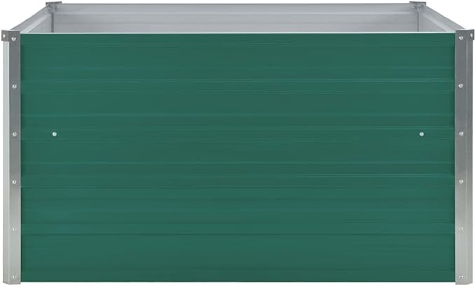 Square Galvanized Steel Raised Garden Bed Outdoor Metal Raised Garden Bed Planter Box for Gardening Vegetables 39.4x39.4x17.7 Galvanized Steel Green-580