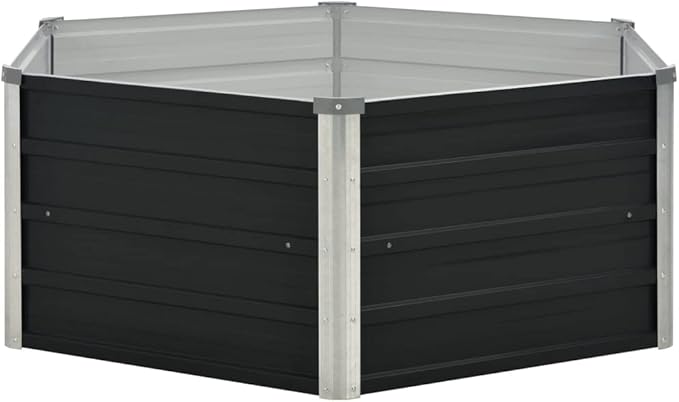SKM Raised Garden Bed Anthracite 50.8x50.8x17.7 Galvanized Steel