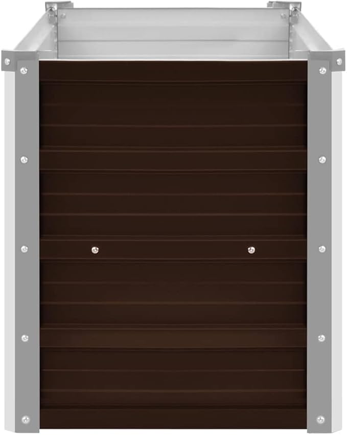 Garden Raised Bed Outdoor planters Garden Bed Planter Boxes Outdoor Suitable for Backyard Patios Flowers Restaurants Brown 63x15.7x17.7 Galvanized Steel