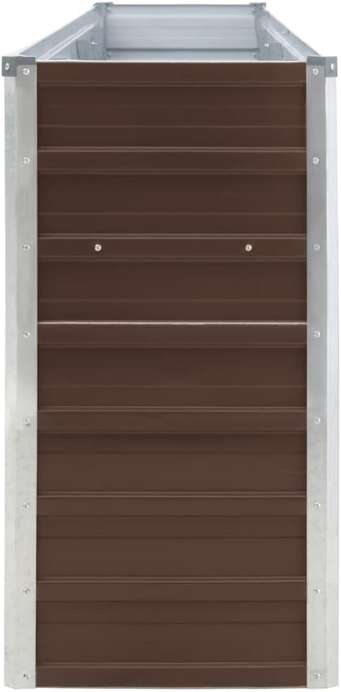 Raised Garden Bed Outdoor planters Garden Bed Planter Boxes Outdoor Suitable for Backyard Patios Flowers Restaurants 126x15.7x30.3 Galvanized Steel Brown
