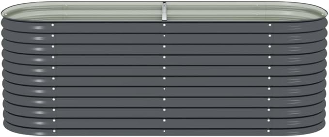 Outdoor Garden Raised Bed Galvanized Steel Garden Planter Box Metal Planter Box for Gardening Vegetables Flowers Herb 94.5x31.5x31.9 Galvanized Steel Gray-753