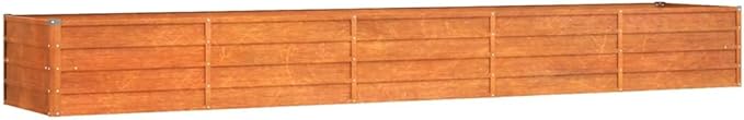 Corten Steel Outdoor Garden Raised Bed Garden Planter Box for Vegetables Flowers Herbs Rusty 157.5x31.5x17.7 Corten Steel-247