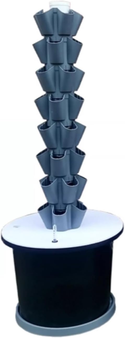 Hydroponics Growing System Tower Garden Vertical Hydroponic System Automatic Water Circulation Increased Oxygen Capacity for Fruits Vegetables(Gray8 Layers)
