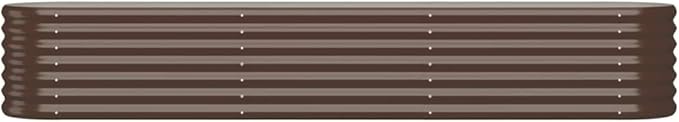 Powder-Coated Steel Garden Raised Bed Outdoor Metal Planter Box for Vegetables Flowers Herb 88.2x15.7x14.2 Brown-722