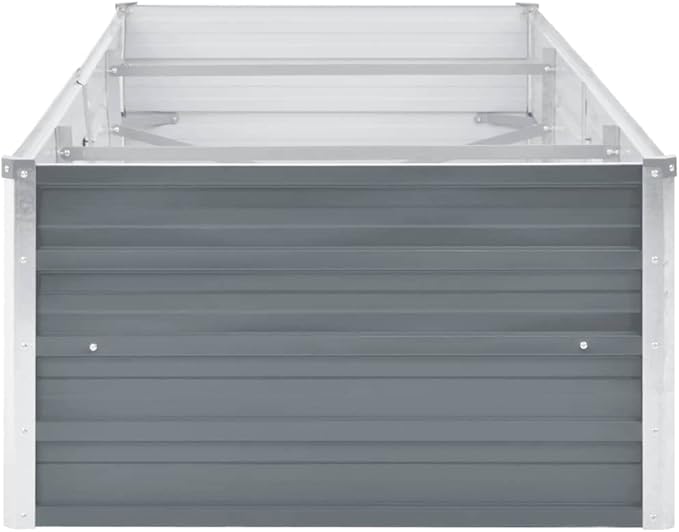 Outdoor Garden Raised Bed Galvanized Steel Metal Outdoor Garden Raised Planter Box for Flowers Vegetables Fruits Herbs Gray 94.5x31.5x17.7