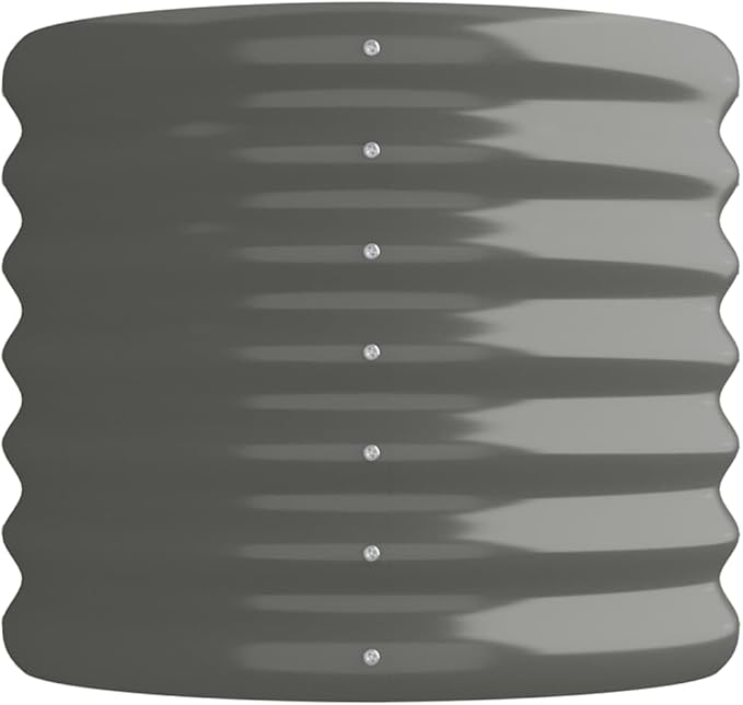 vidaXL Garden Raised Bed Gray Powder-Coated Steel Large Durable