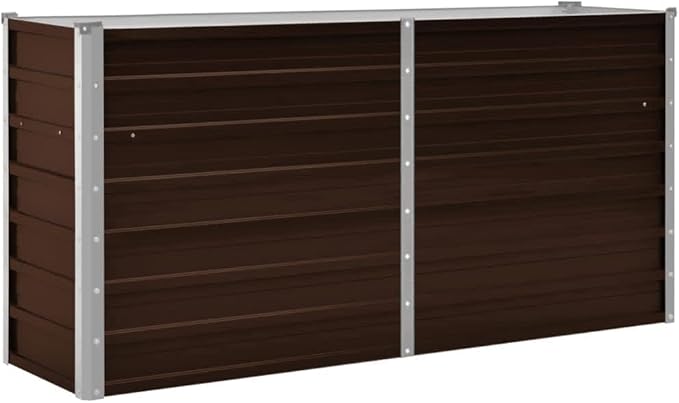 Garden PlanterOutdoor Plant BoxPatio Balcony Deck for Growing Flowers Vegetables Tomatoes and HerbsGarden Raised Bed Brown 63x15.7x30.3 Galvanized Steel