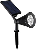 Solar Landscape Lights 4 LED Solar Spotlights 2 in 1 Waterproof Security Light Solar Lights Outdoor (White)