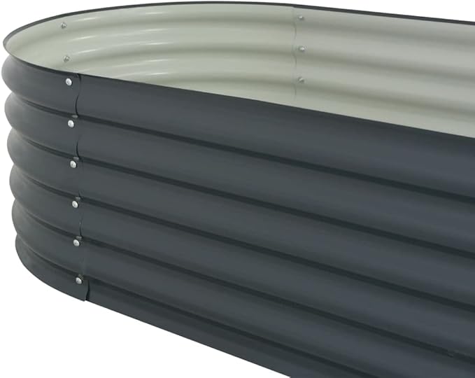 Garden Raised Bed PlanterGarden BedGalvanized Raised Garden BedPlanter Raised bedsGalvanized Planter157.5x31.5x17.3 Galvanized Steel Gray