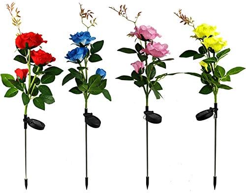 Plant Growing Lamps Solar Flower Light Rose Flower Lamp Led Solar Light for Garden Decoration Waterproof Outdoor Landscape Lawn Lamp for Patio Yard(5)