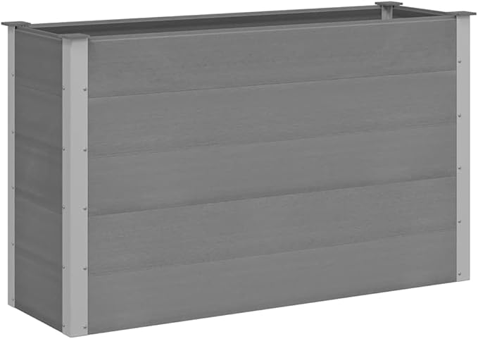 vidaXL Garden Raised Bed WPC 150x50x91cm Grey Outdoor Lawn Flower Pot Raised Bed