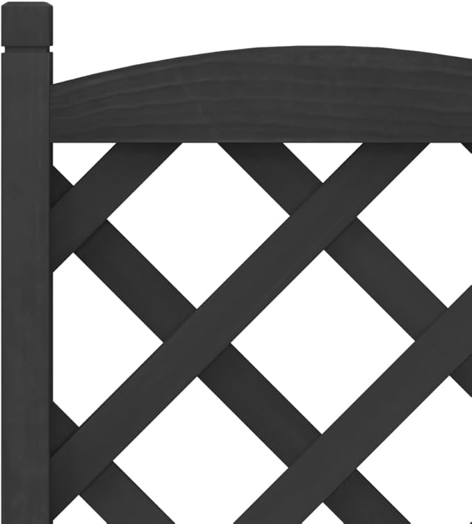 Raised Garden Bed with Trellis and Wheels Black 15.7x11.8x38.4 Solid Fir Wood Elevated Planter Box for Flower Beds Vegetable Garden Bed Patio Planter for Climbing Plants