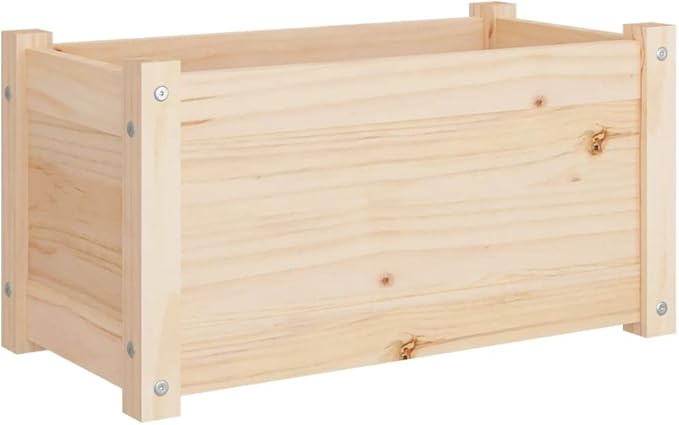Wooden Garden Planter Box Outdoor Raised Garden Bed Garden Yard Wood Box for Vegetables Flowers Herbs and Succulents 23.6x12.2x12.2 Solid Wood Pine
