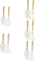 5sets Gardening Tool Hand Trowel and Rake for Soil Loosening Planting and Weeding for Bonsai and Small Garden Projects