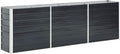 vidaXL Large Anthracite Galvanized Steel Raised Bed 94.5 X 15.7 30.3 in Weathered Finish Modern Planter Ideal for Balcony Garden Patio Outdoor Gardening Flower Pot Box Rectangular Planters