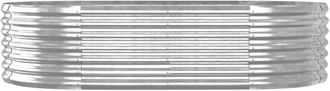 SKM Garden Raised Bed Powder-Coated Steel 59.8x31.5x14.2 Silver (5.96 KG/13.112 LBS)