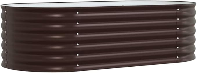 Steel Planter Raised Bed Metal Flower Box Planter Raised Beds Outdoor Garden for Planting Fruit 63x31.5x17.3 Brown-908