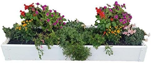 1 x 4 Stack-able White Vinyl Raised Garden Bed
