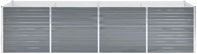 Garden Raised Bed Galvanized Steel 126x31.5x31.3 Gray