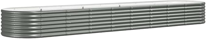 Garden Raised Bed Powder-Coated SteelGreenhouse PlanterDecorative Patio PlantersPatio Raised BedsVegetable PlantersHerb Plantersfor HerbsDeep-Rooted Vegetables144.9x31.5x14.2 Gray