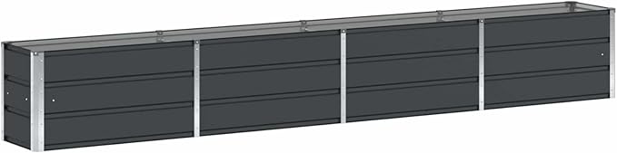 Steel Raised Garden Bed for Gardening Metal Planter Box for Vegetables Fruits Flowers 125.98 x 15.75 x 17.72 in Anthracite-621
