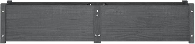 Solid Pinewood Raised Bed Set of 2 Large Gray Planter Box for Garden Patio Balcony - Welded Wire Galvanized Grid Retaining Wall Fencing
