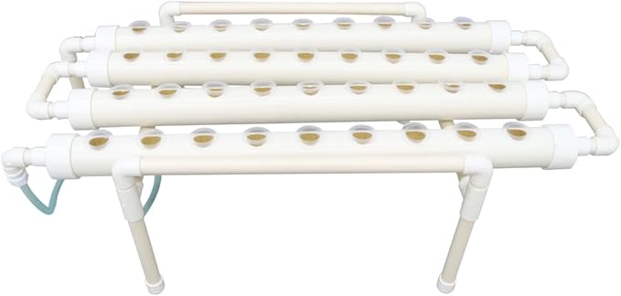 Wall-Mounted Hydroponic Grow Kit 36 Plant Sites Hydroponics Planting System 4 PVC-U Pipes Hydroponic Gardening Indoor System with 110V Water PumpPlanting SpongeHose