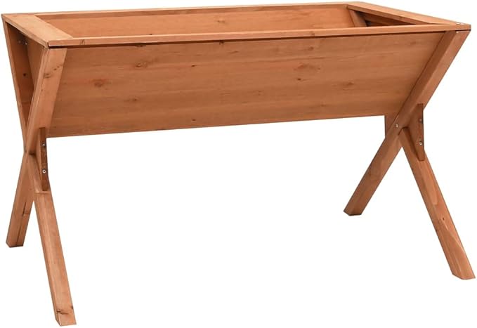 Wooden Planter with Legs Raised Garden Bed Outdoor Planter Box with Legs for Herbs Vegetables Flowers 35.4x21.7x22 Firwood-107