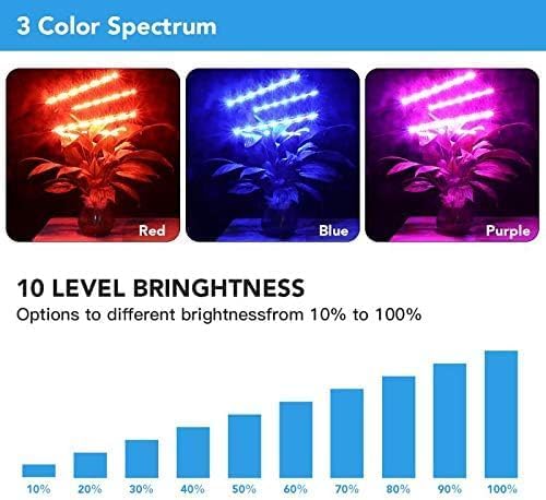 Qcyuui Grow Lights with Stand 80 LED Floor Grow Light for Indoor Plants with Red Blue &amp Mixed SpectrumPlant Growing Lamps with 10 Dimmable Levels