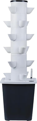 Hydroponic Tower Indoor/Outdoor Hydroponic System Garden Hydroponic System 10-L Water Tank 6 Layers 30 Plants Soilless Cultivation Suitable for Herbs and Fruits 6layers18holes