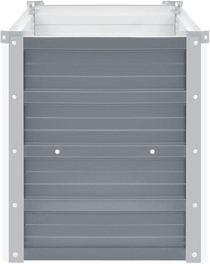 Garden Raised Bed Galvanized Steel 39.4x15.7x17.7 Gray
