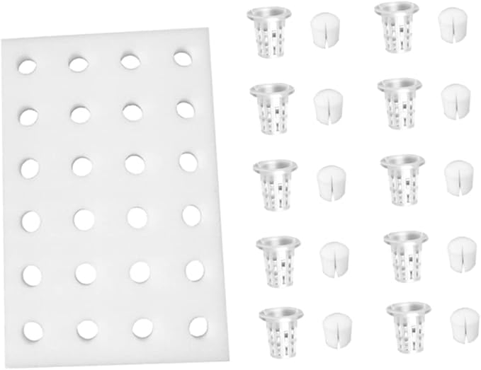 40mm Soil-Free Sponge Planting Tray for Hydroponics Floating Gardening Tray with Cylinder Cups and Plastic Net Baskets for Greenhouse Vegetable Cultivation
